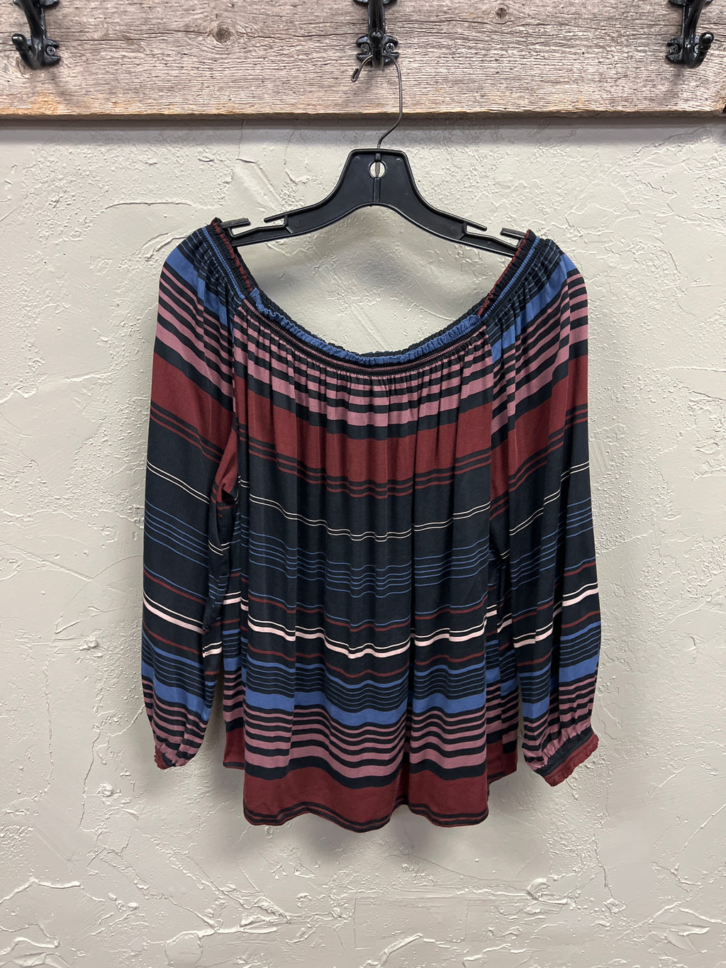 TRIBAL OFF THE SHOULDER STRIPED TOP (org$115)