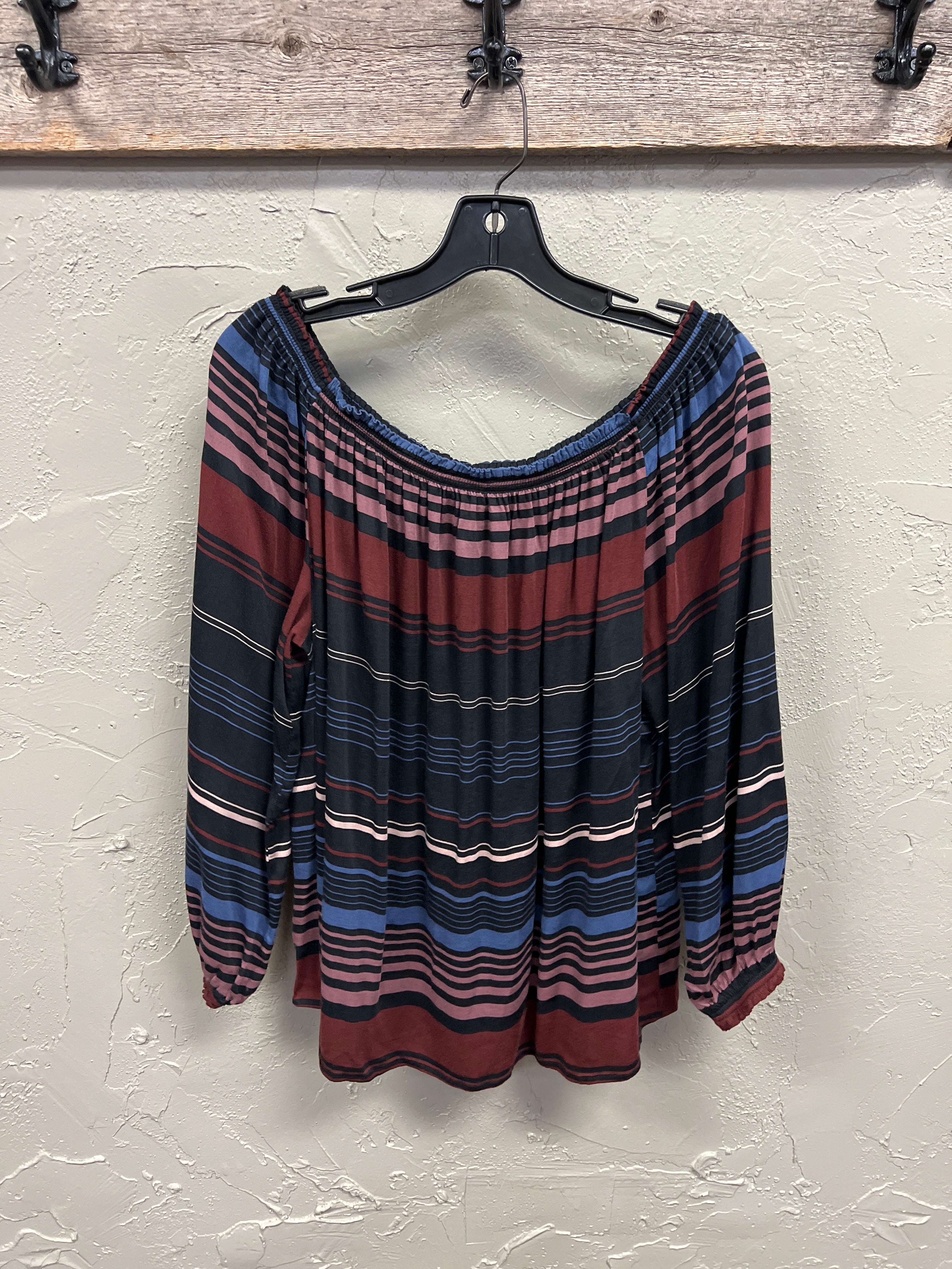 TRIBAL OFF THE SHOULDER STRIPED TOP (org$115)