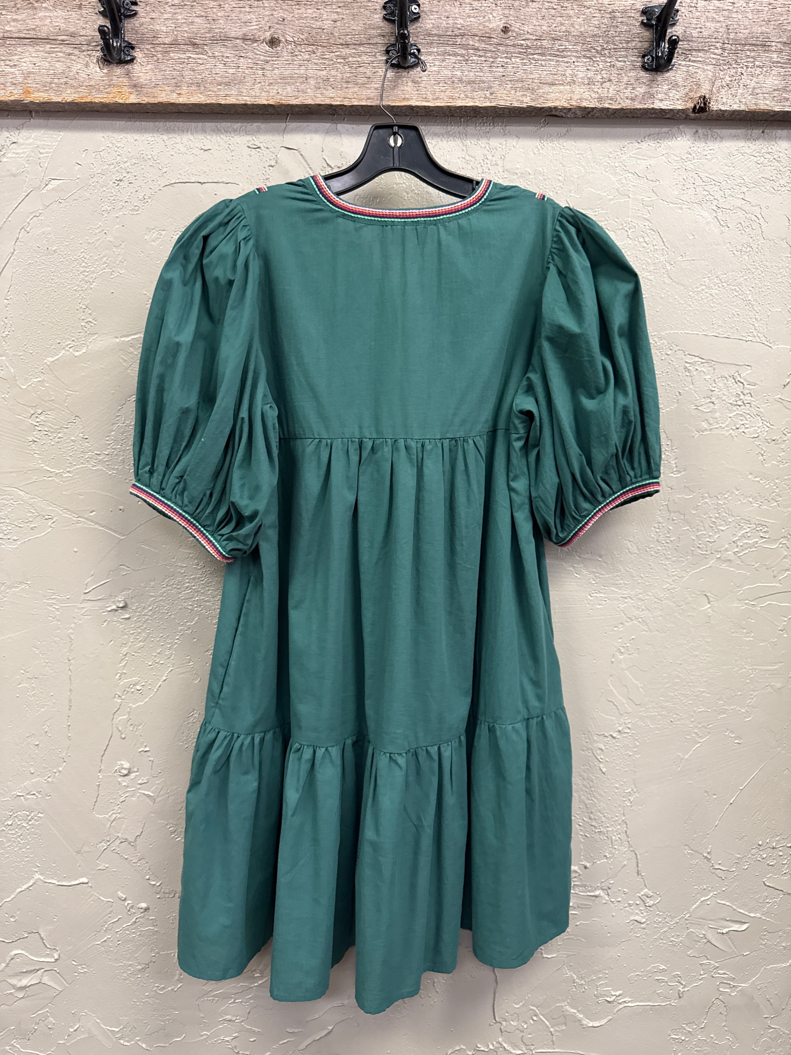 NWT PINCH EMBROIDERED TRIM DRESS (org$76)