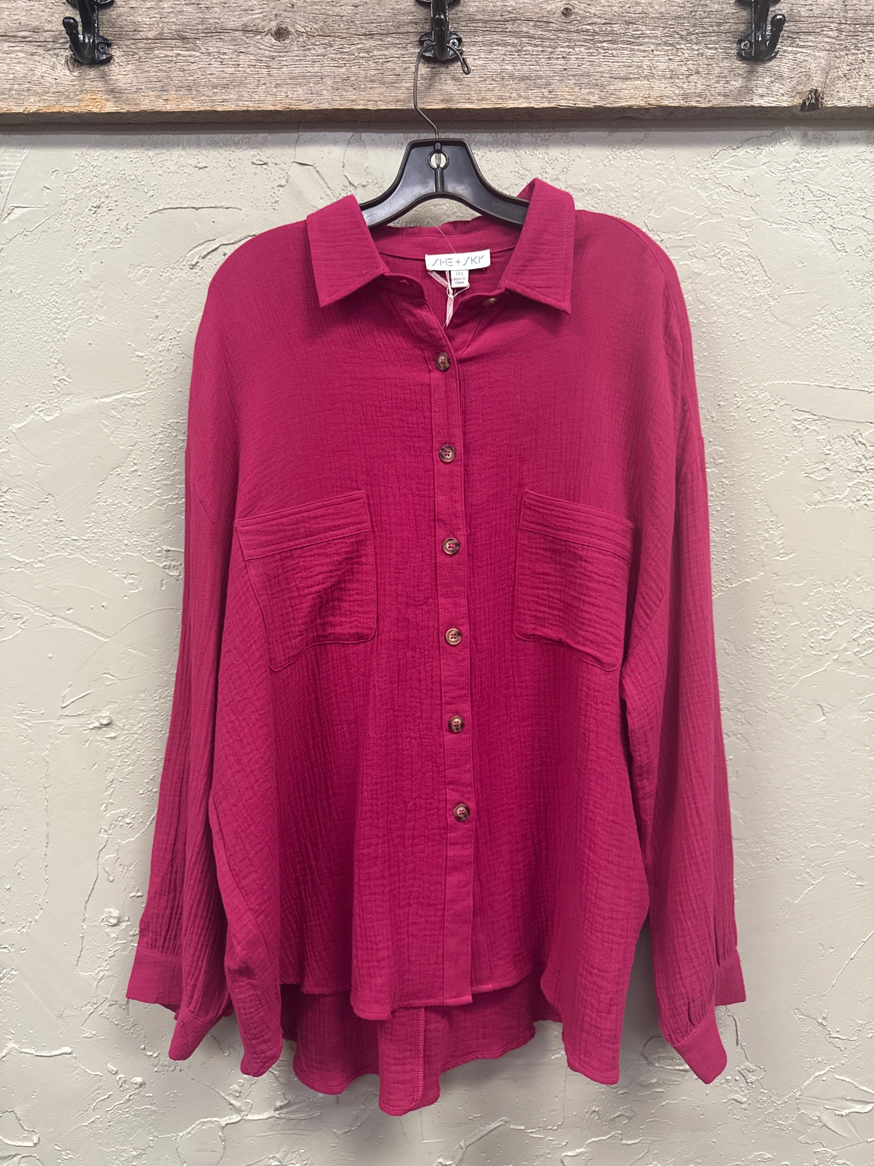 NWT She+Sky Cotton Gauze Shirt (org$55)