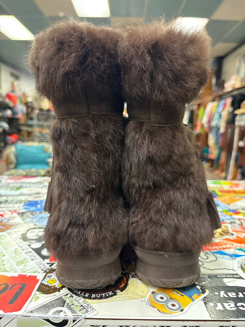 Bearpaw Suede & Rabbit Boots (org$225)
