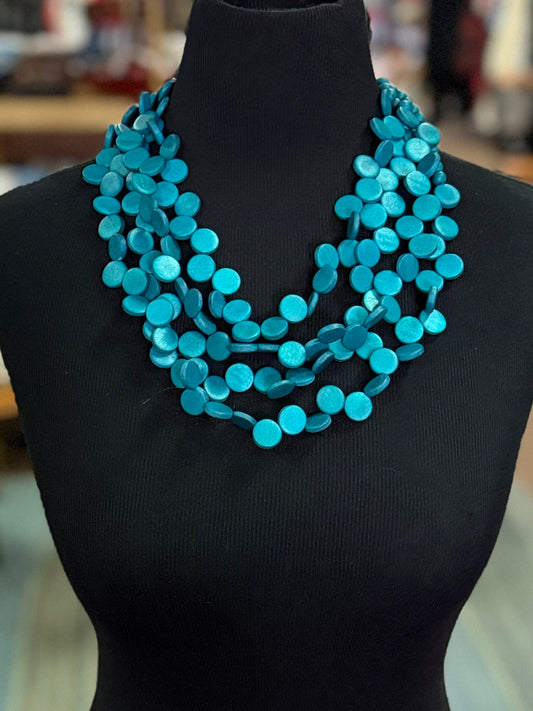 4 STRAND WOOD NECKLACE