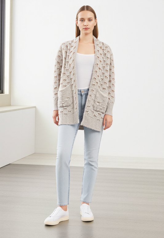 DAVI & DANI METALLIC THREAD CARDI