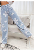 FLOWER PRINT MOM JEANS