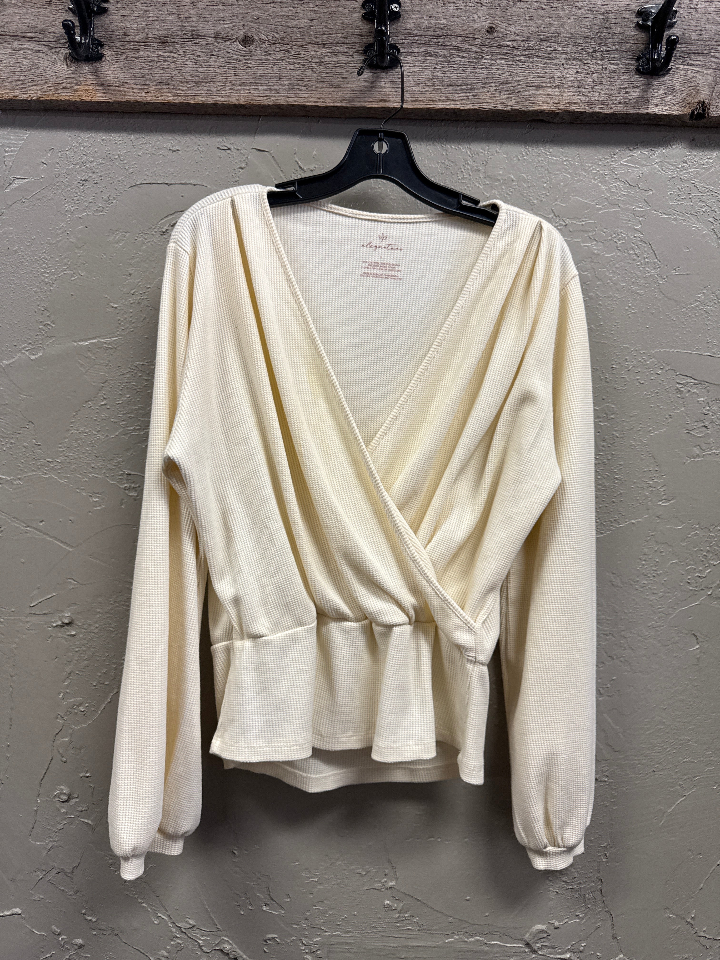 ELEGANTEES WAFFLE KNIT TOP
