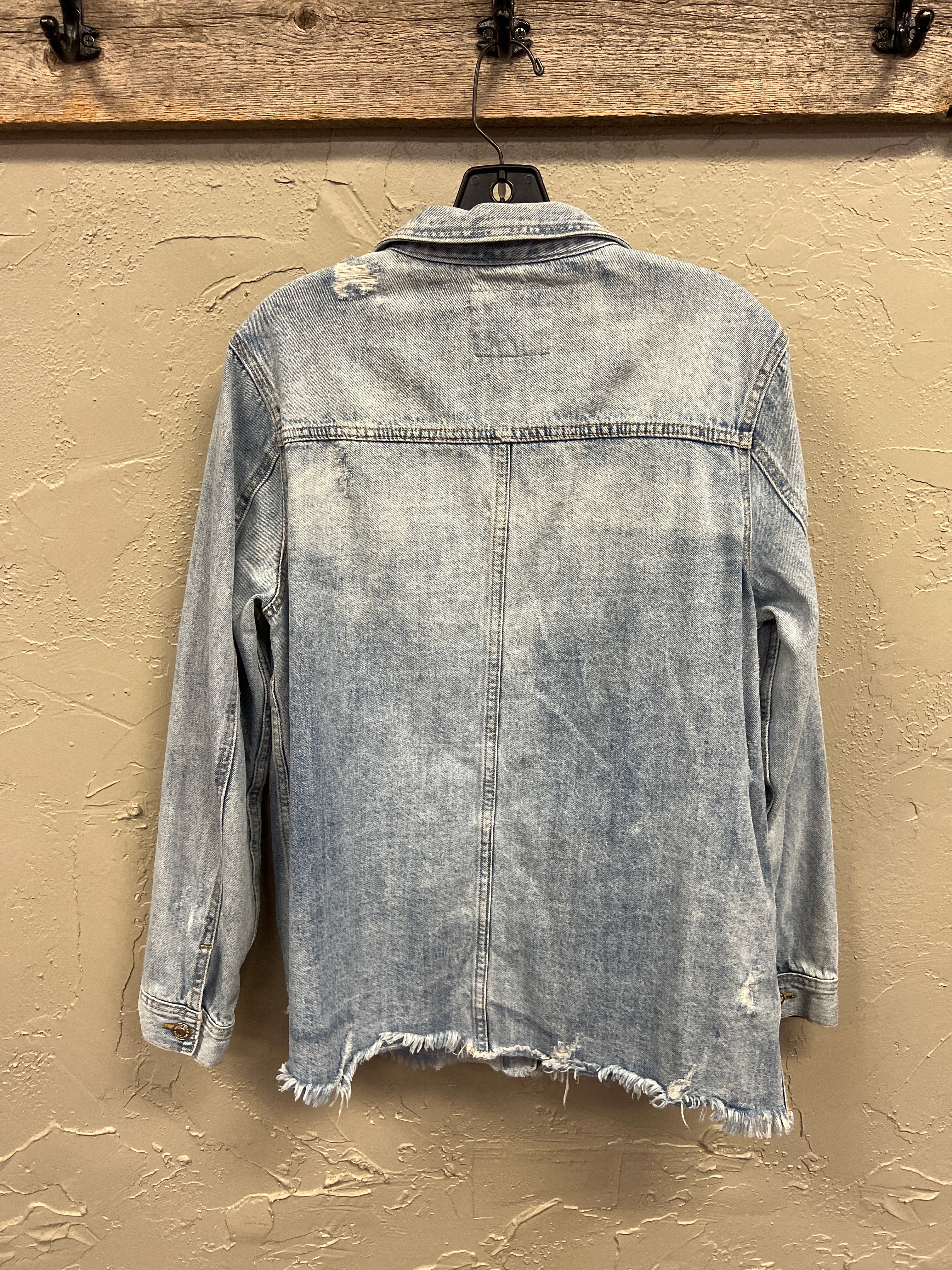 THREAD & SUPPLY DISTRESSED DENIM JACKET