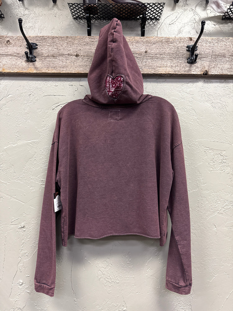 REBETTY HEART CROP HOODIE