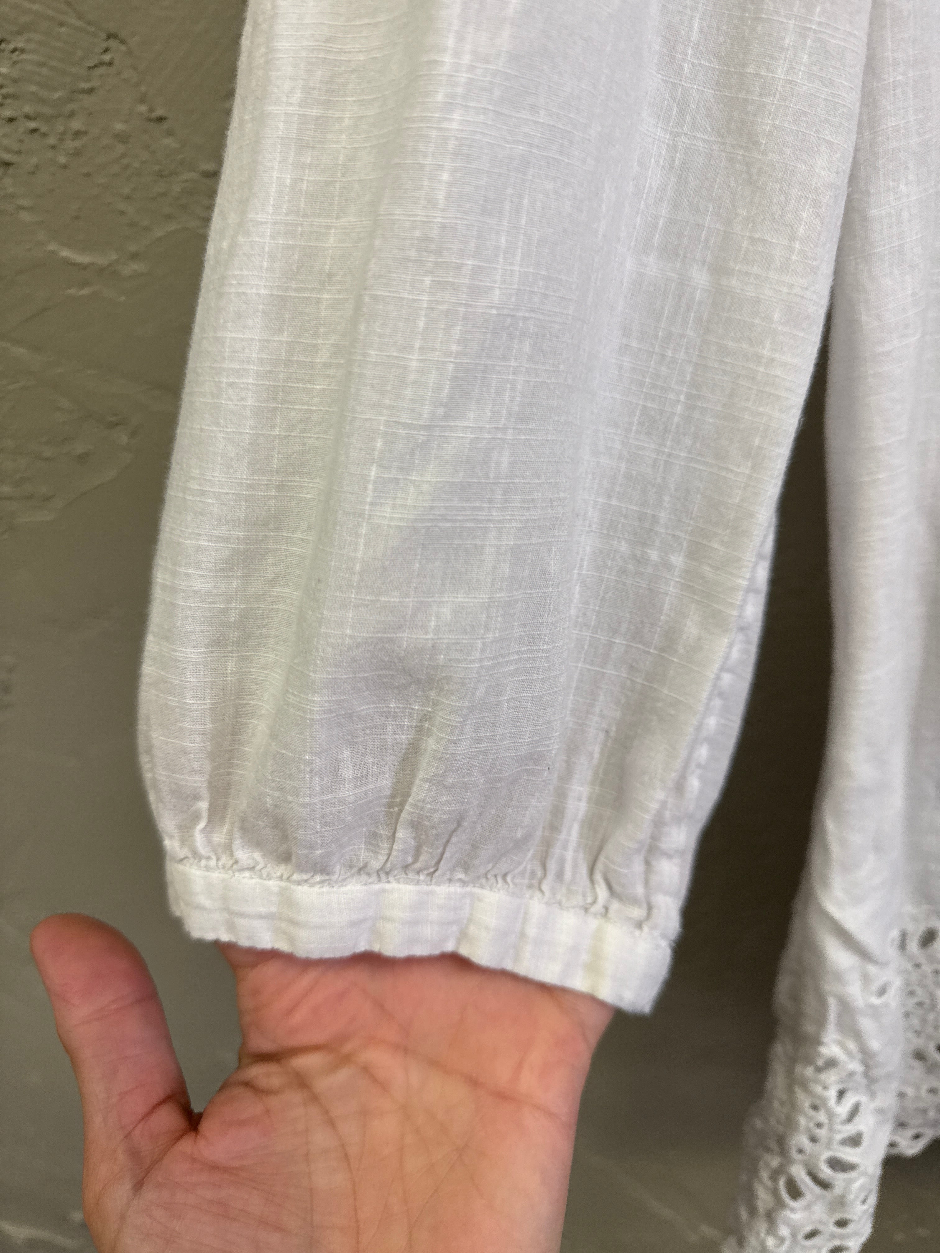 J Crew Eyelet Hem Blouse