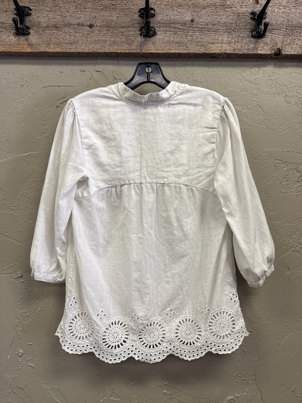 J Crew Eyelet Hem Blouse