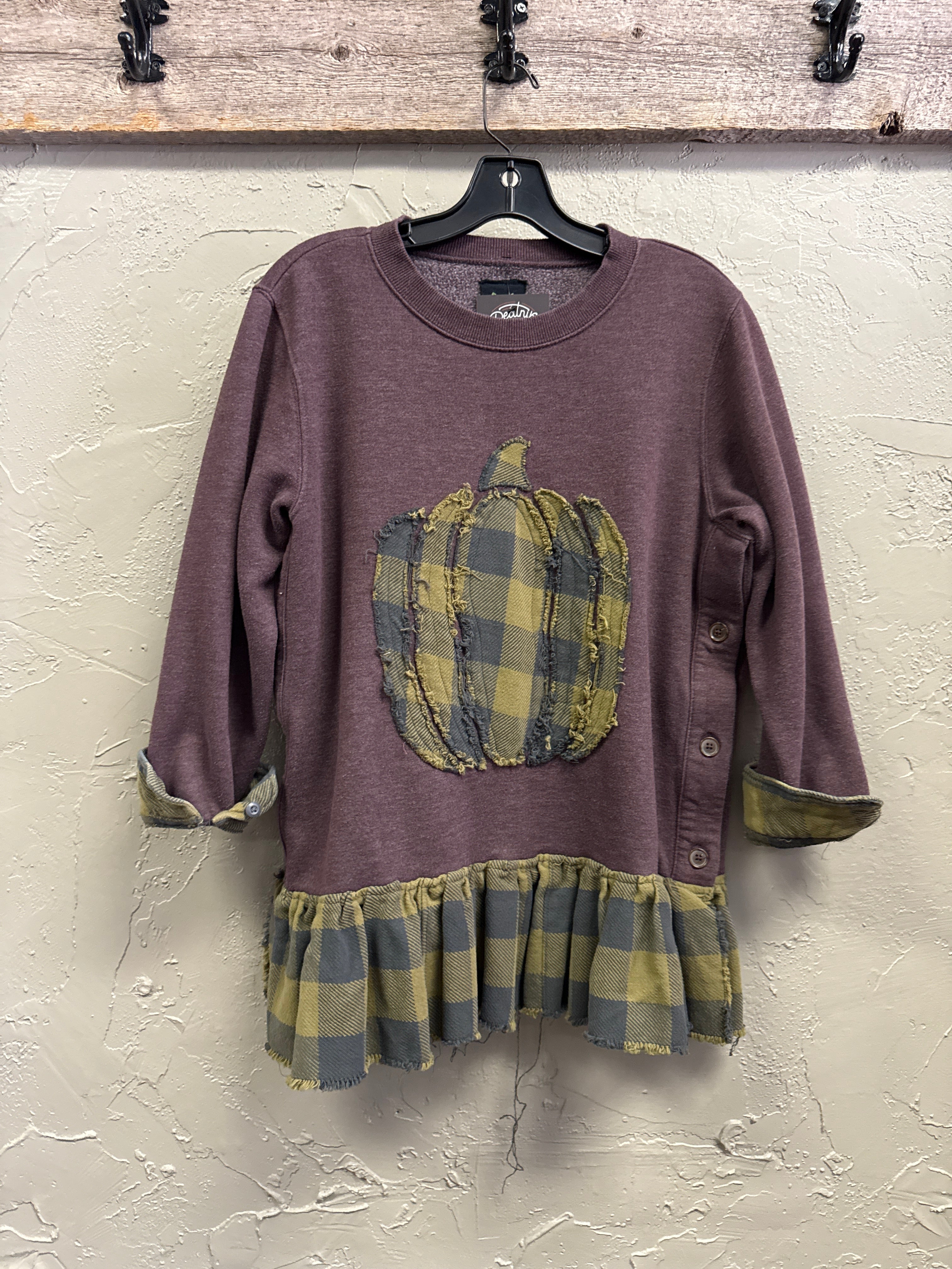 REBETTY FLANNEL PUMPKIN PULLOVER