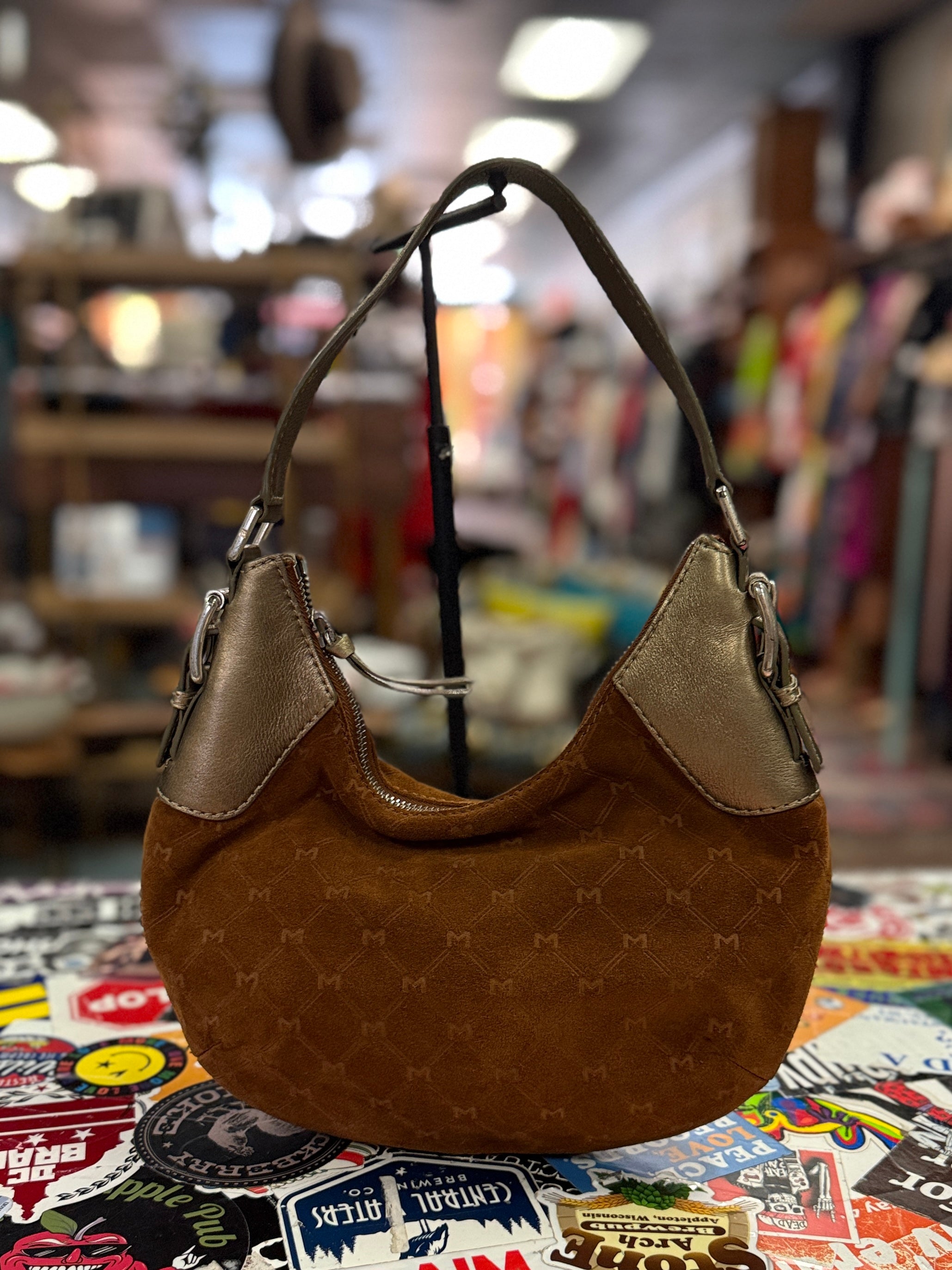 MICHAEL MK SUEDE SHOULDER BAG