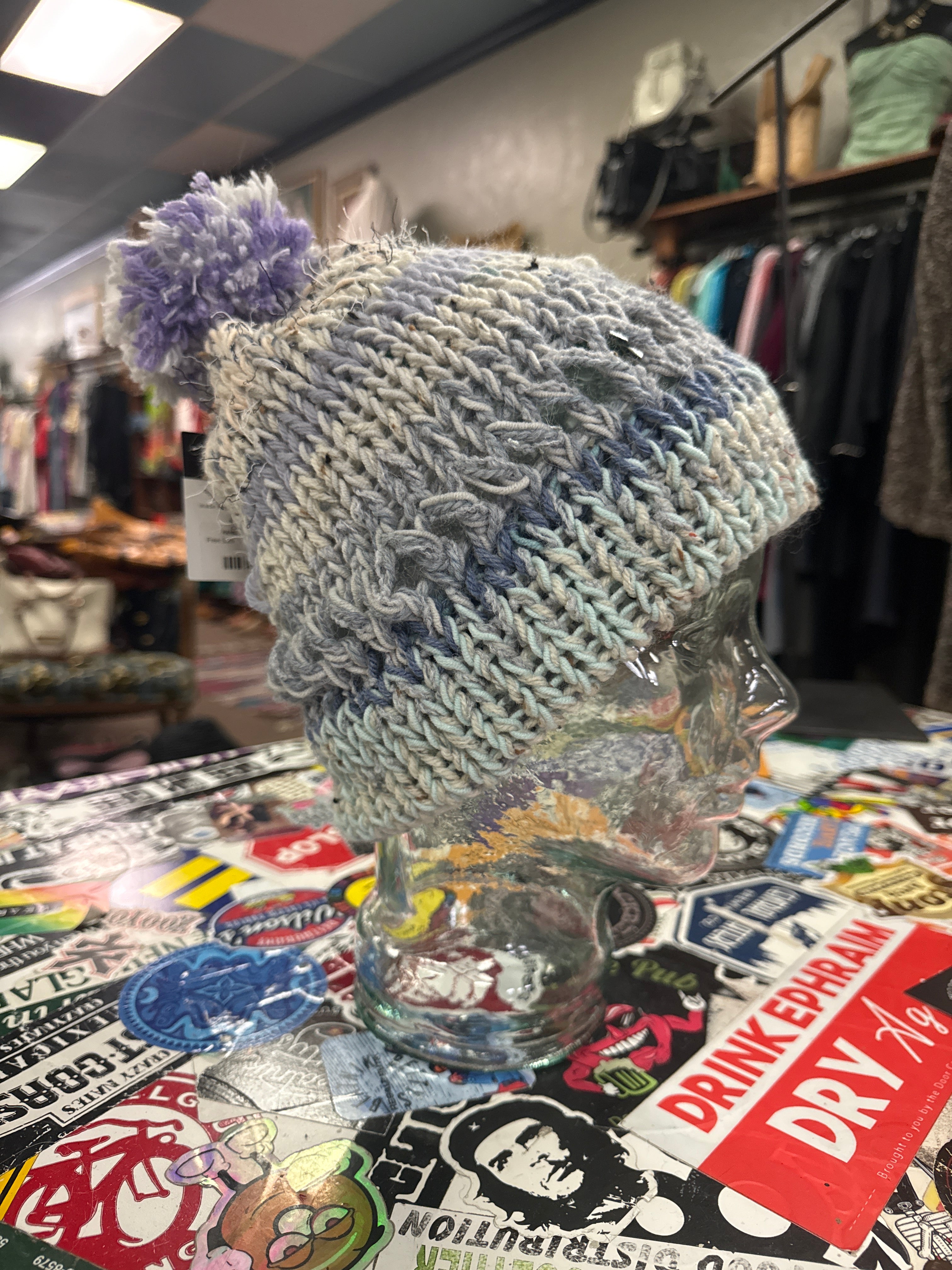 HAND KNIT POMPOM HATS