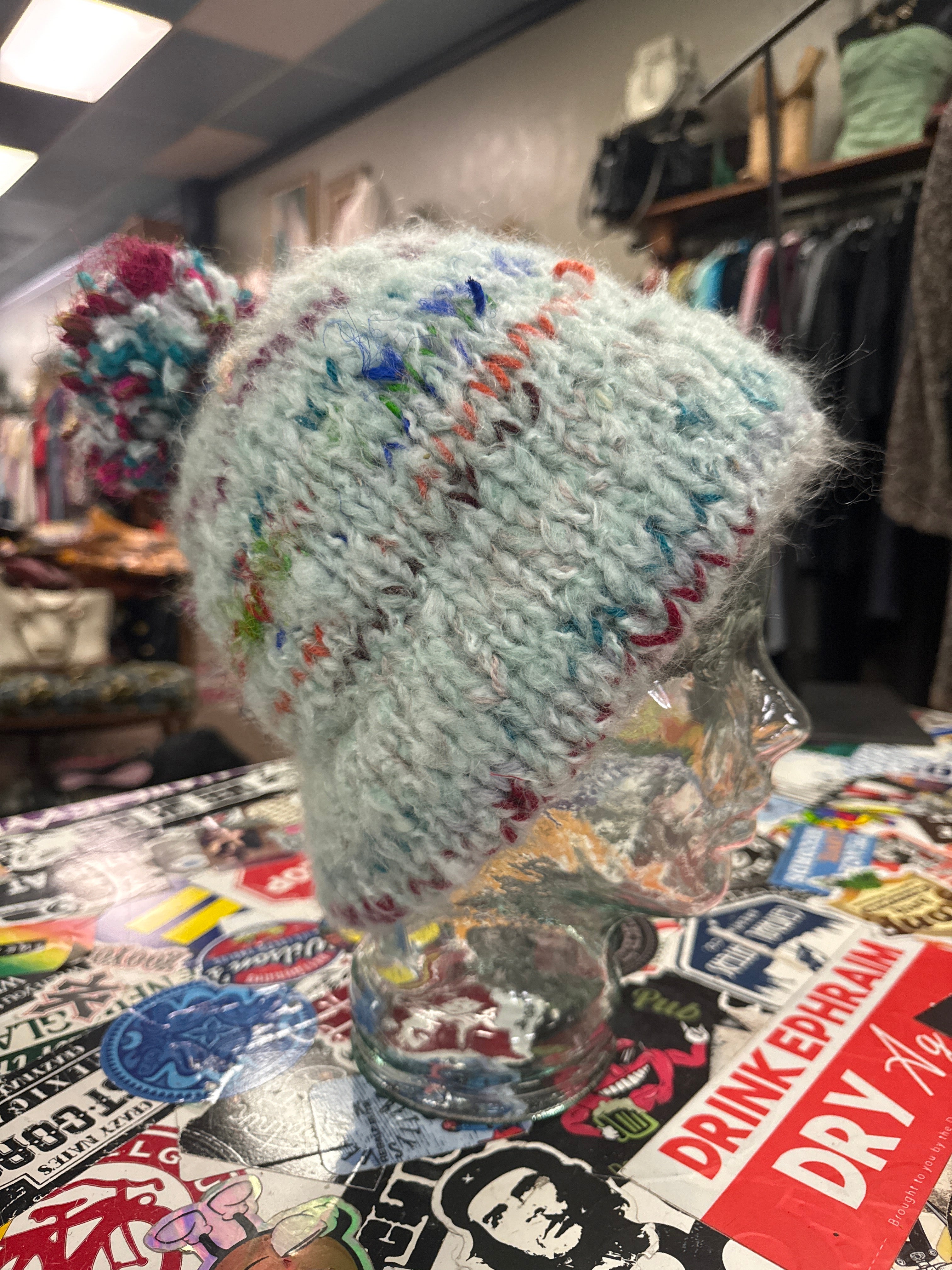 HAND KNIT POMPOM HATS