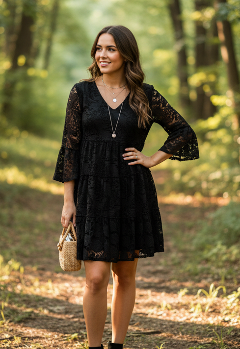 PAISLEY VINE BOHO TIERED DRESS