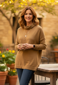 *EF Boxy T-Neck Sweater (org$228)