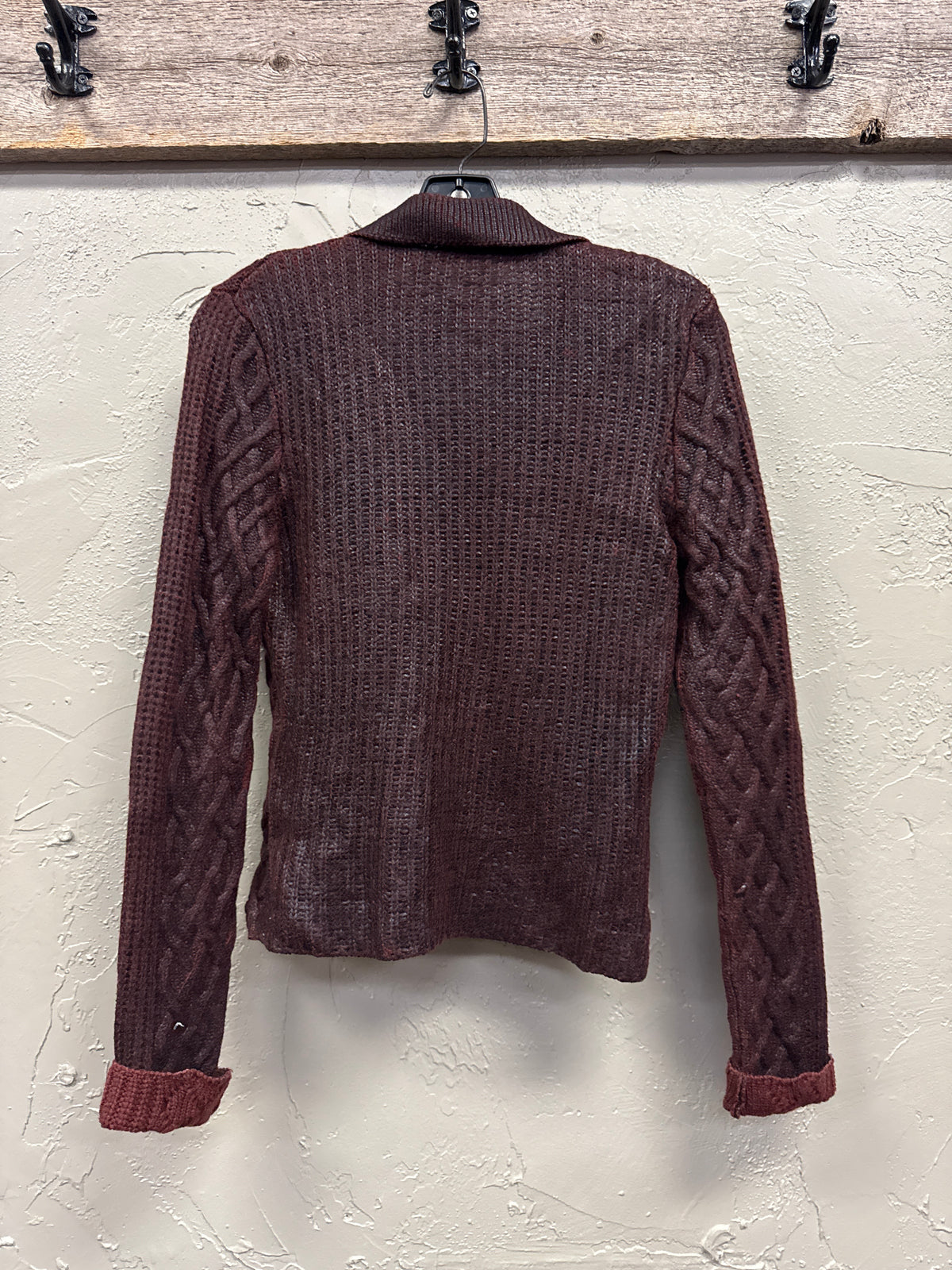 Rene Lezard Coated Wool Cardigan (org$450)
