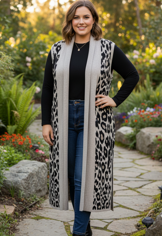 LANE BRYANT LEOPARD CARDI