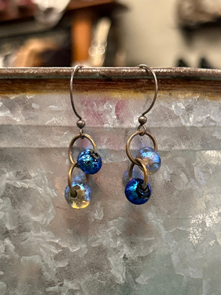 BLUE BEAD EARRING