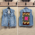 REBETTY CROCHET BACK DENIM VEST