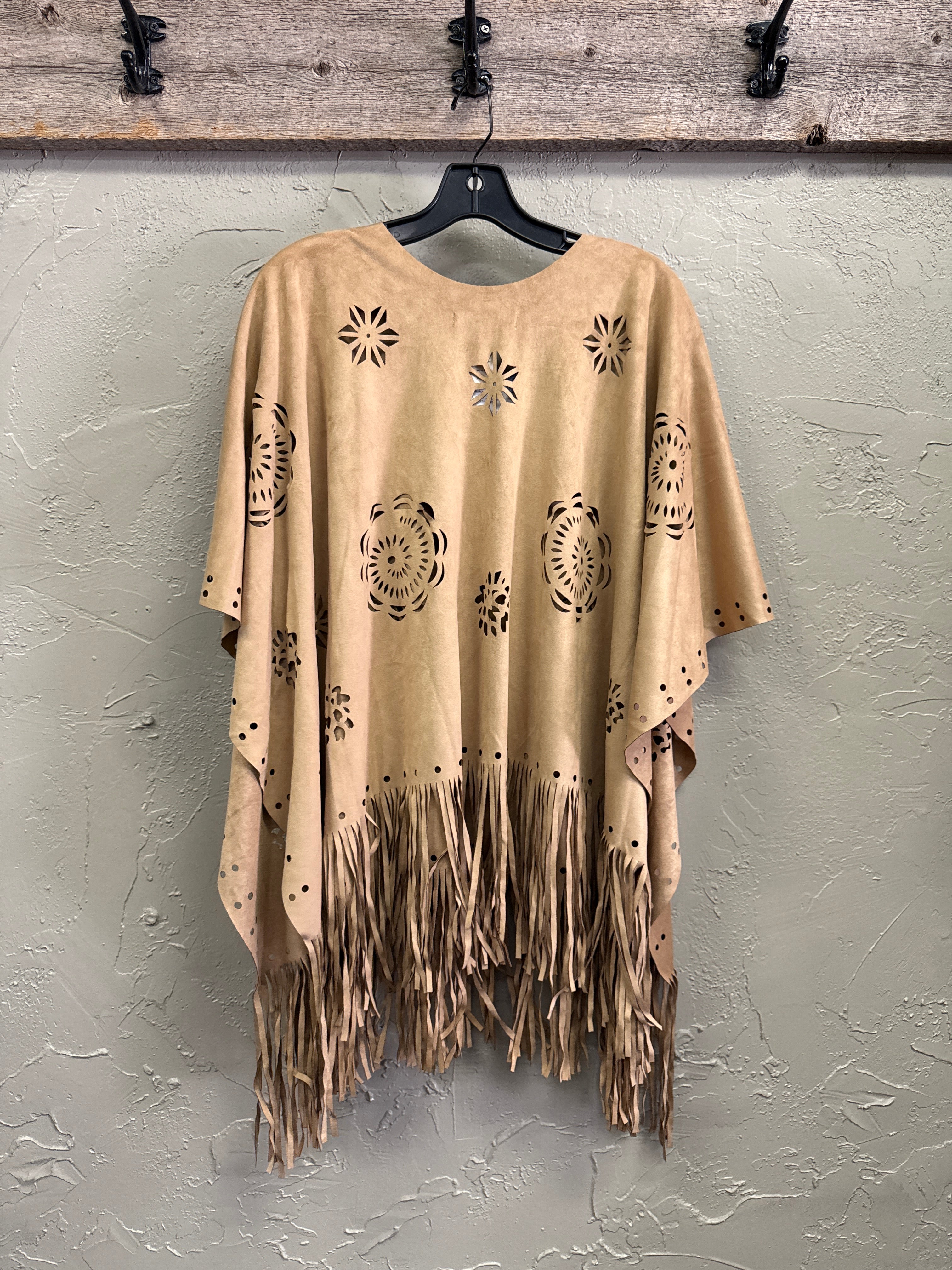 NWOT Indigo Thread Cutout Poncho