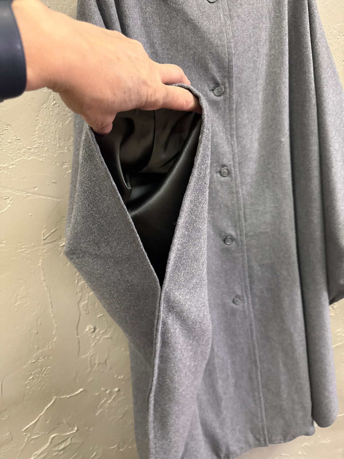 Button-Front Poncho Coat