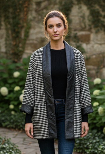 Vtg 80s Capri Open-Front Coat
