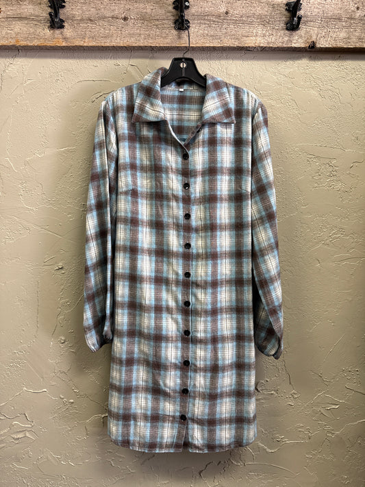 FLANNEL TIE-BACK DRESS
