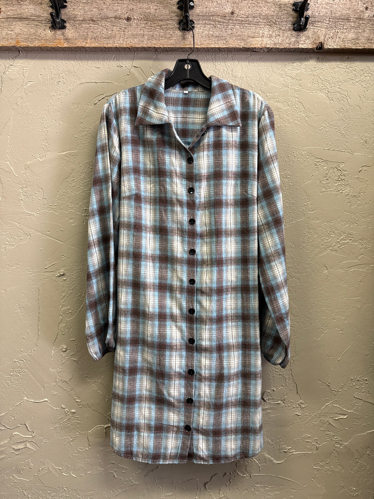 FLANNEL TIE-BACK DRESS