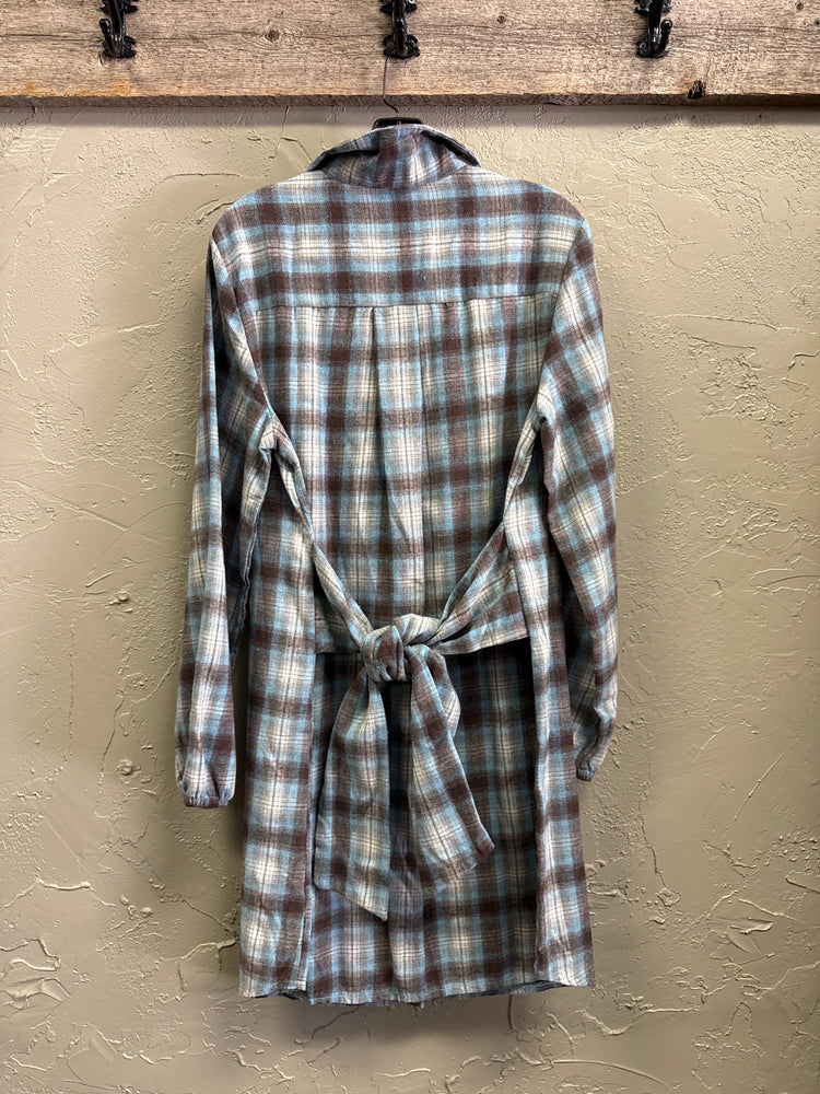 FLANNEL TIE-BACK DRESS