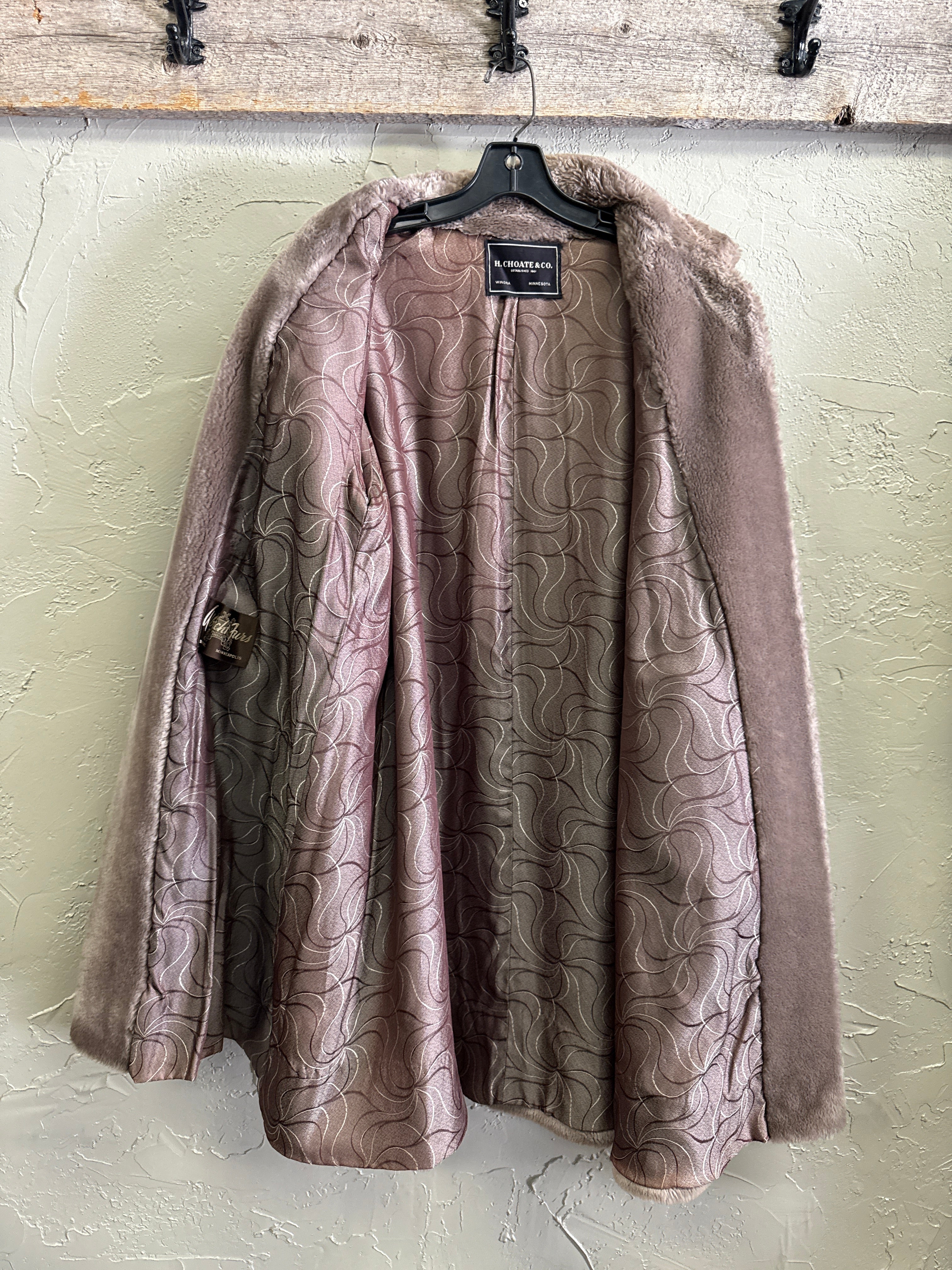 VTG H CHOATE FAUX FUR SWING COAT