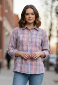 VTG JANE TISE PLAID BLOUSE