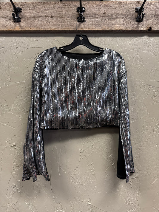 SEQUIN CROP SHIRT