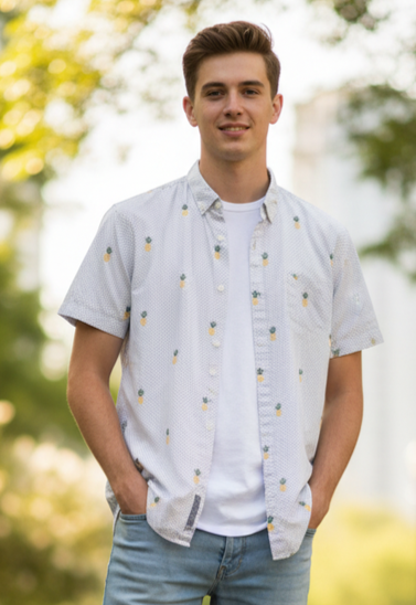 DENIM&FLOWER PINEAPPLE SHIRT