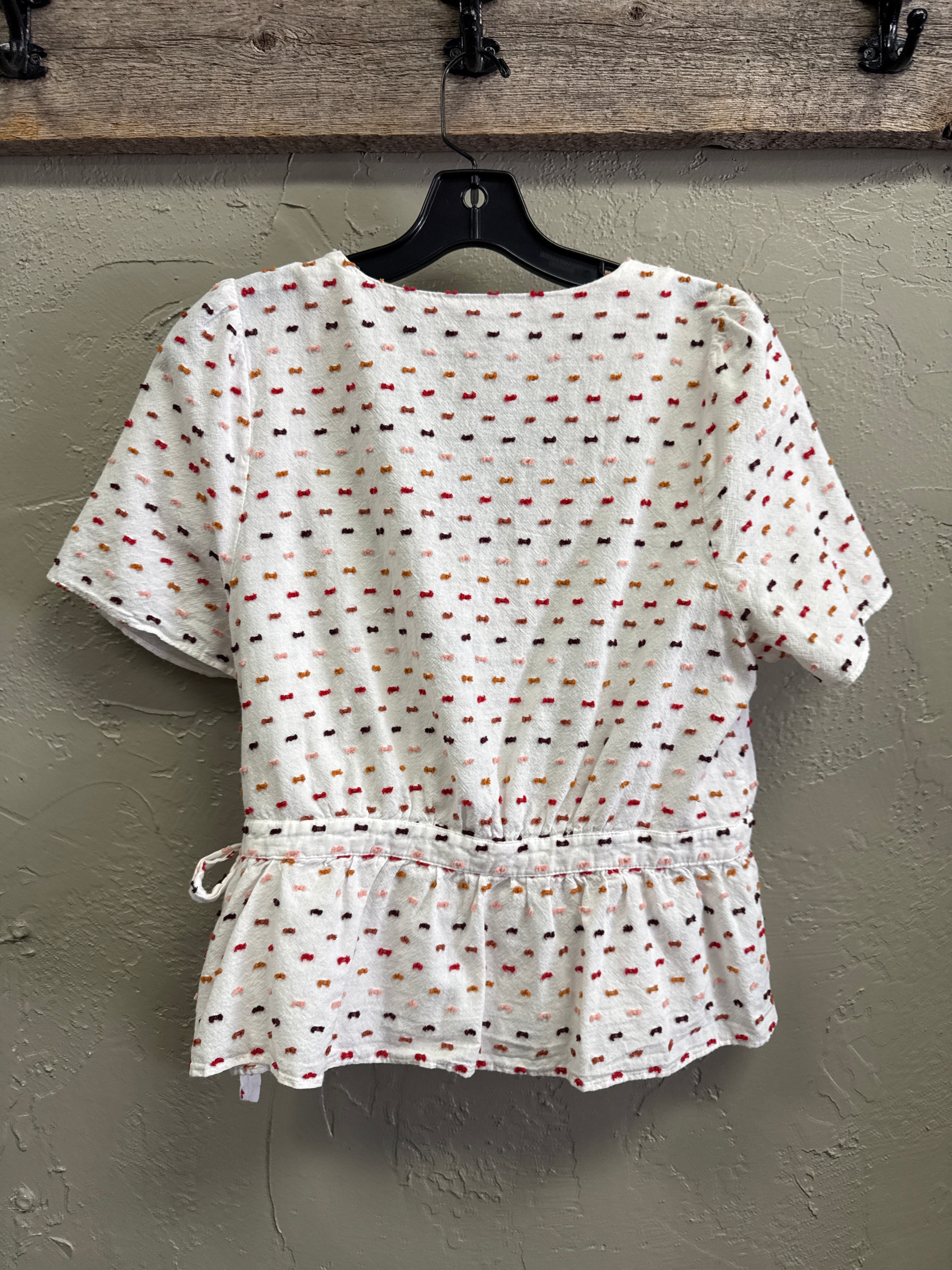 MADEWELL RUFFLE-HEM WRAP TOP