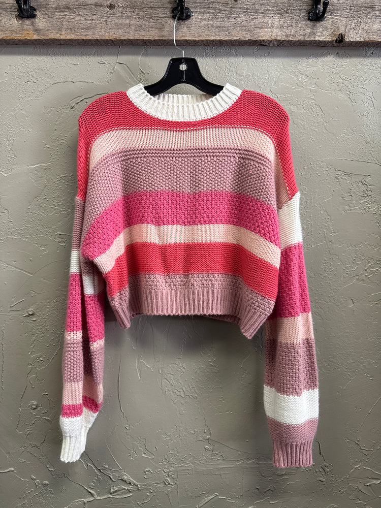 PINK STRIPED SWEATER