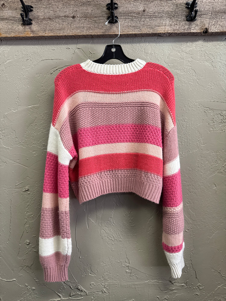 PINK STRIPED SWEATER