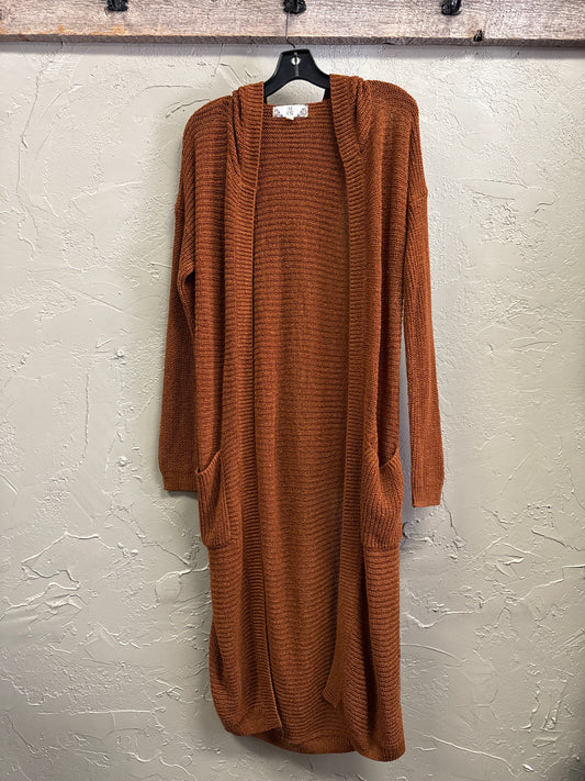 PINK ROSE HOODED CARDIGAN