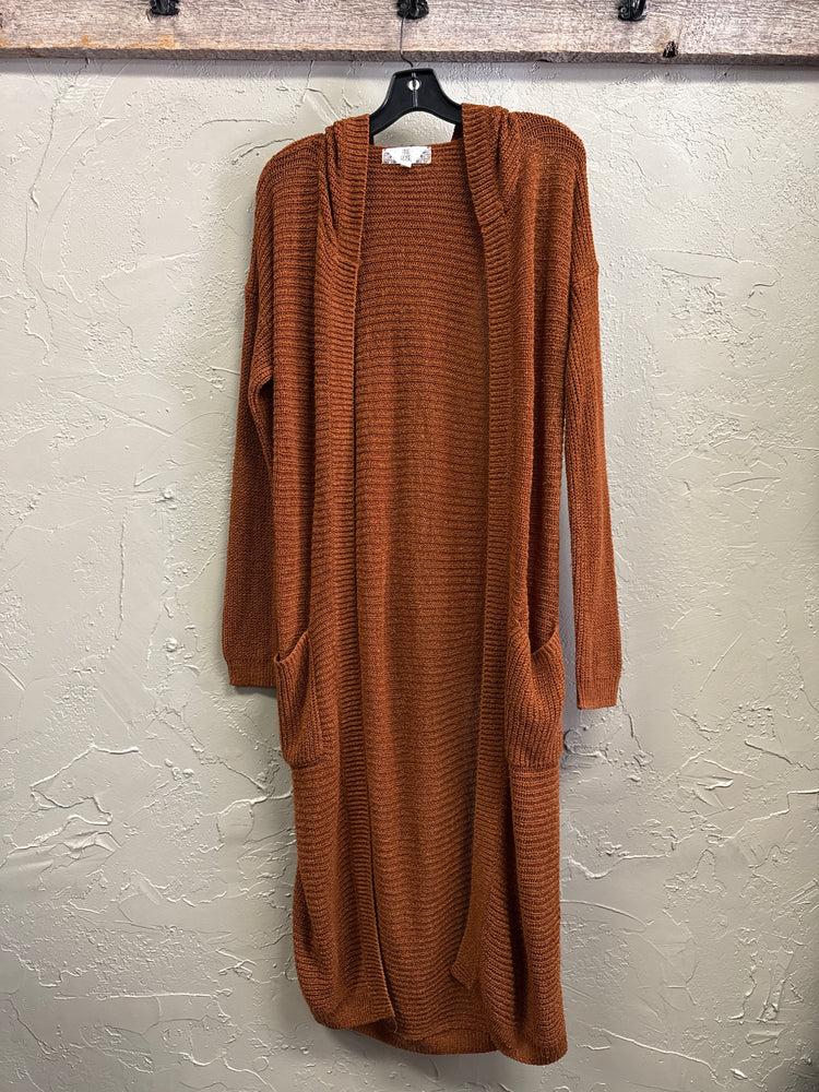 PINK ROSE HOODED CARDIGAN