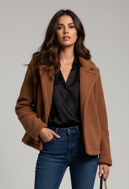 KYRRA TEDDY BEAR CROP JACKET