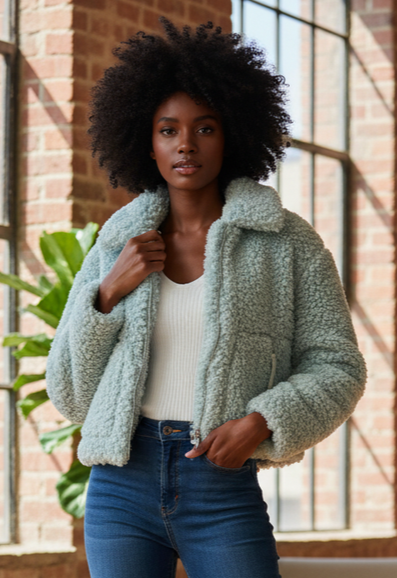 UGG BLUE SHERPA JACKET (org$198)