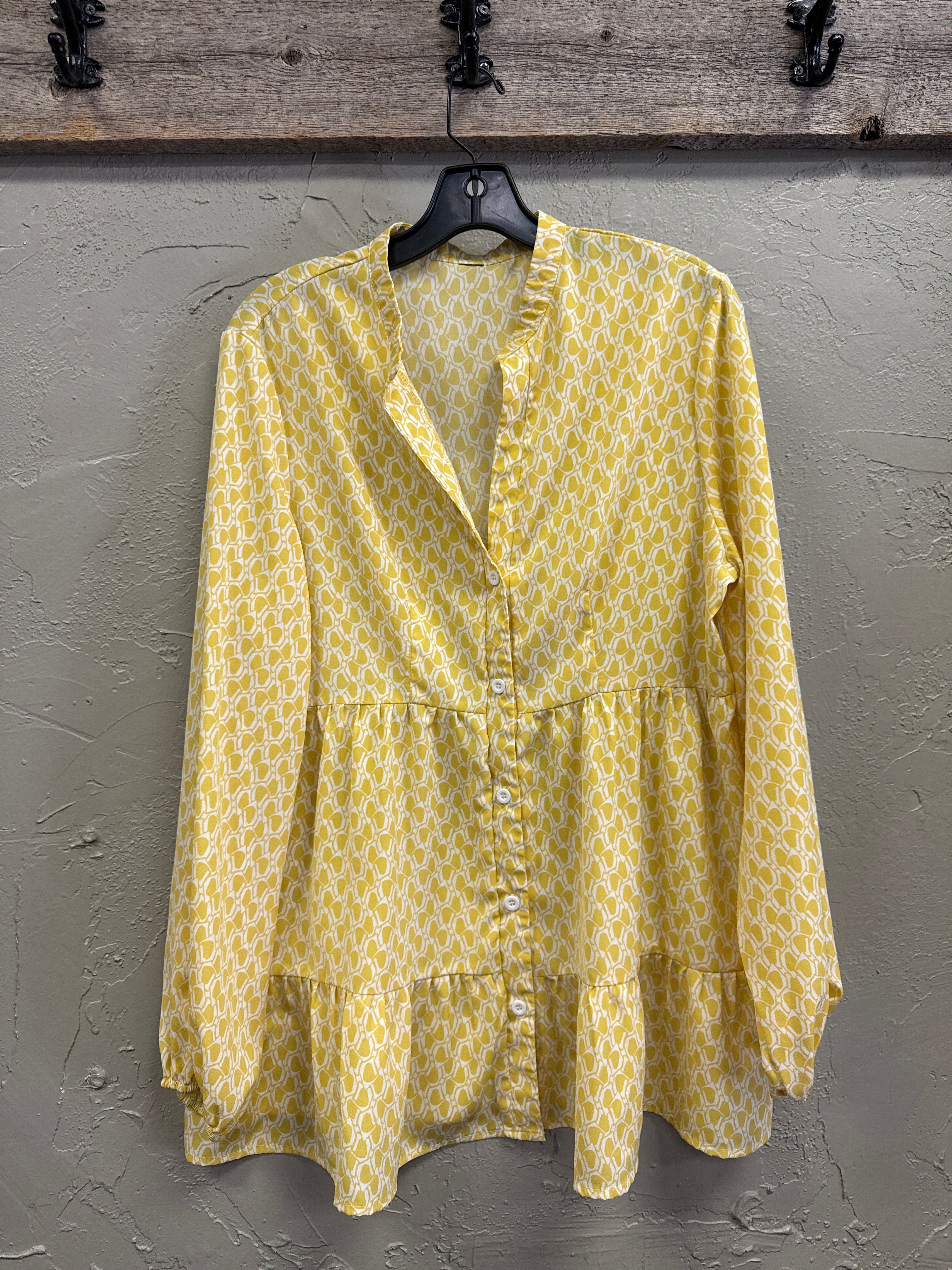 YELLOW TIERED BLOUSE