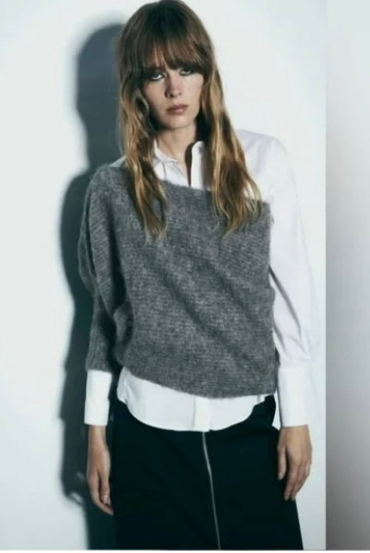 ZARA ASYMMETRICAL KNIT BOLERO