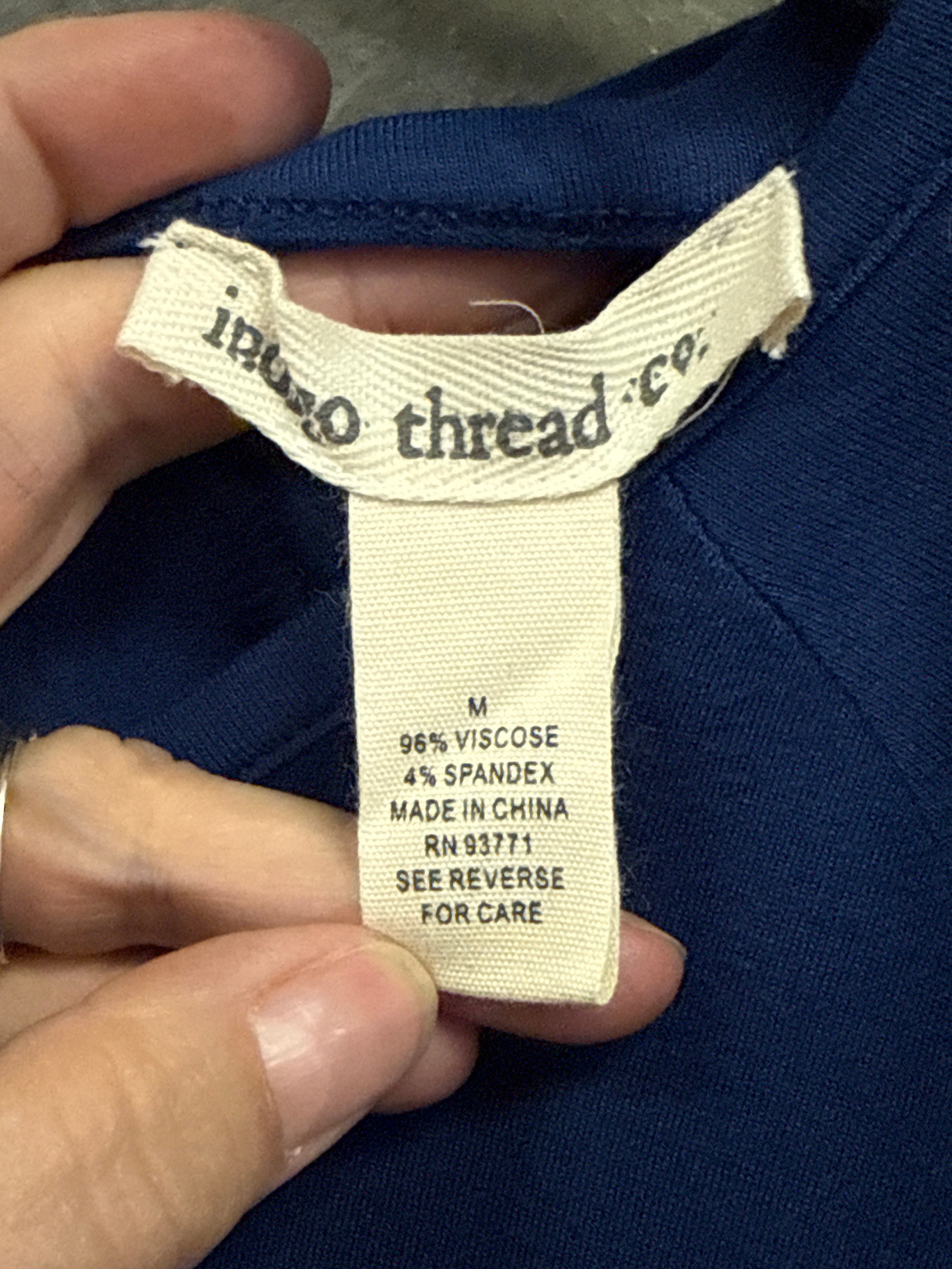 NWOT INDIGO THREAD CROSS BACK TEE
