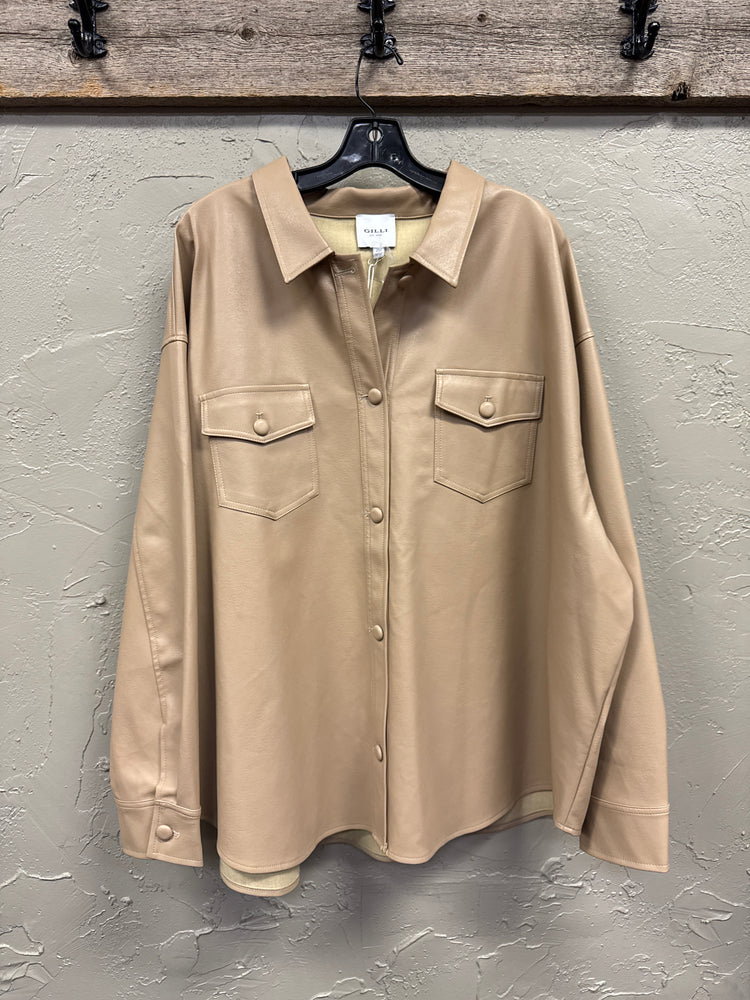 NWT GILLI VEGAN LEATHER SHACKET