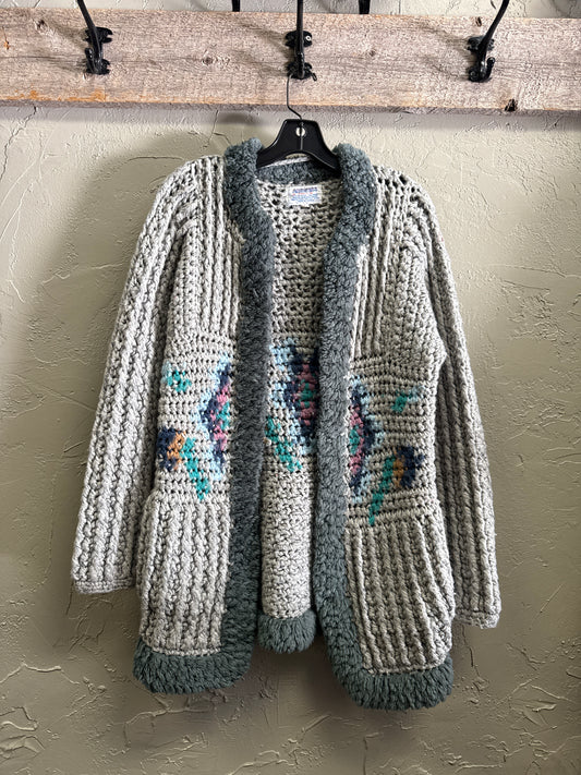 VTG 70's ANSWERS CHUNKY CARDIGAN