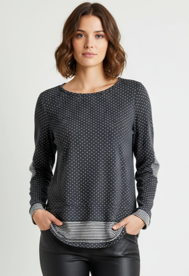 *STACCATO POLKA DOT LONG SLEEVE