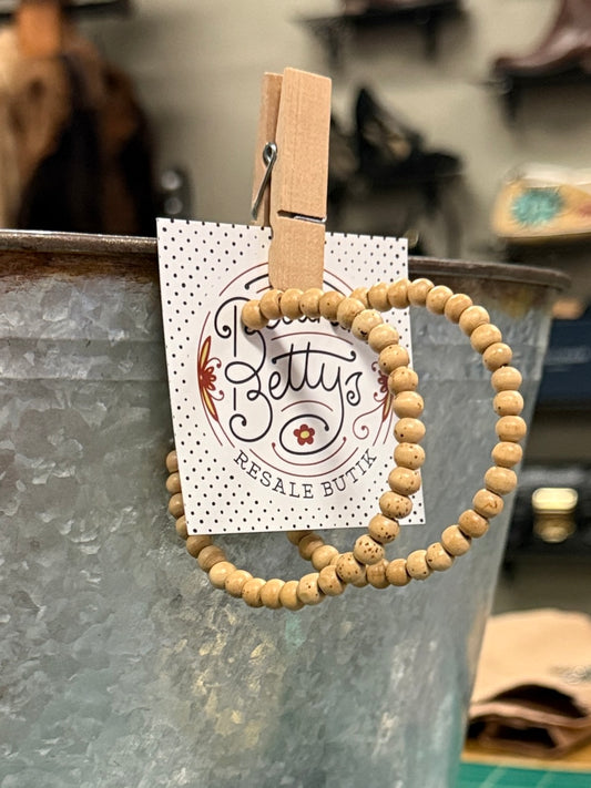 WOOD BEAD HOOPS