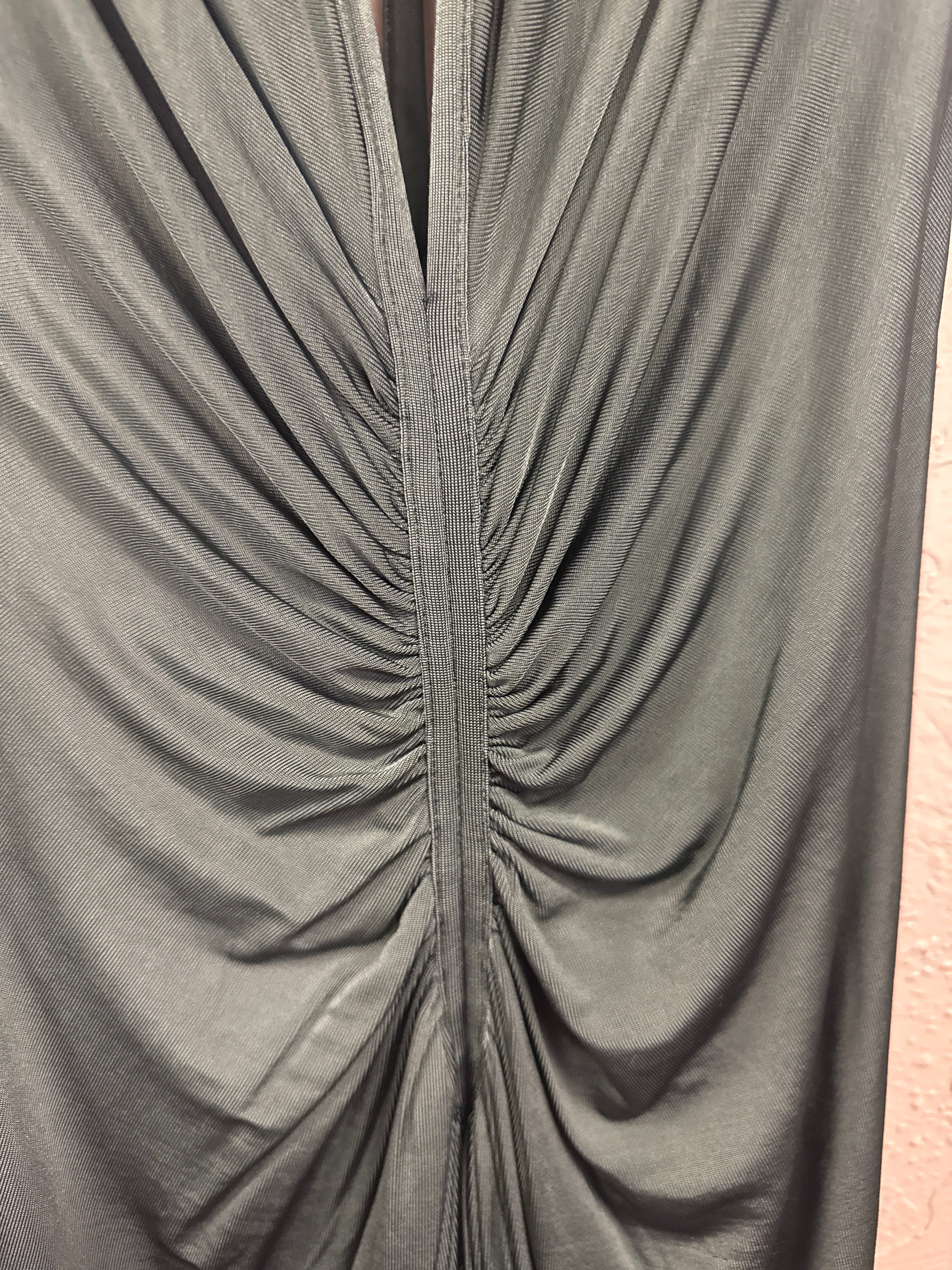 JUST CAVALLI RUCHED HALTER MIDI DRESS (org$344)