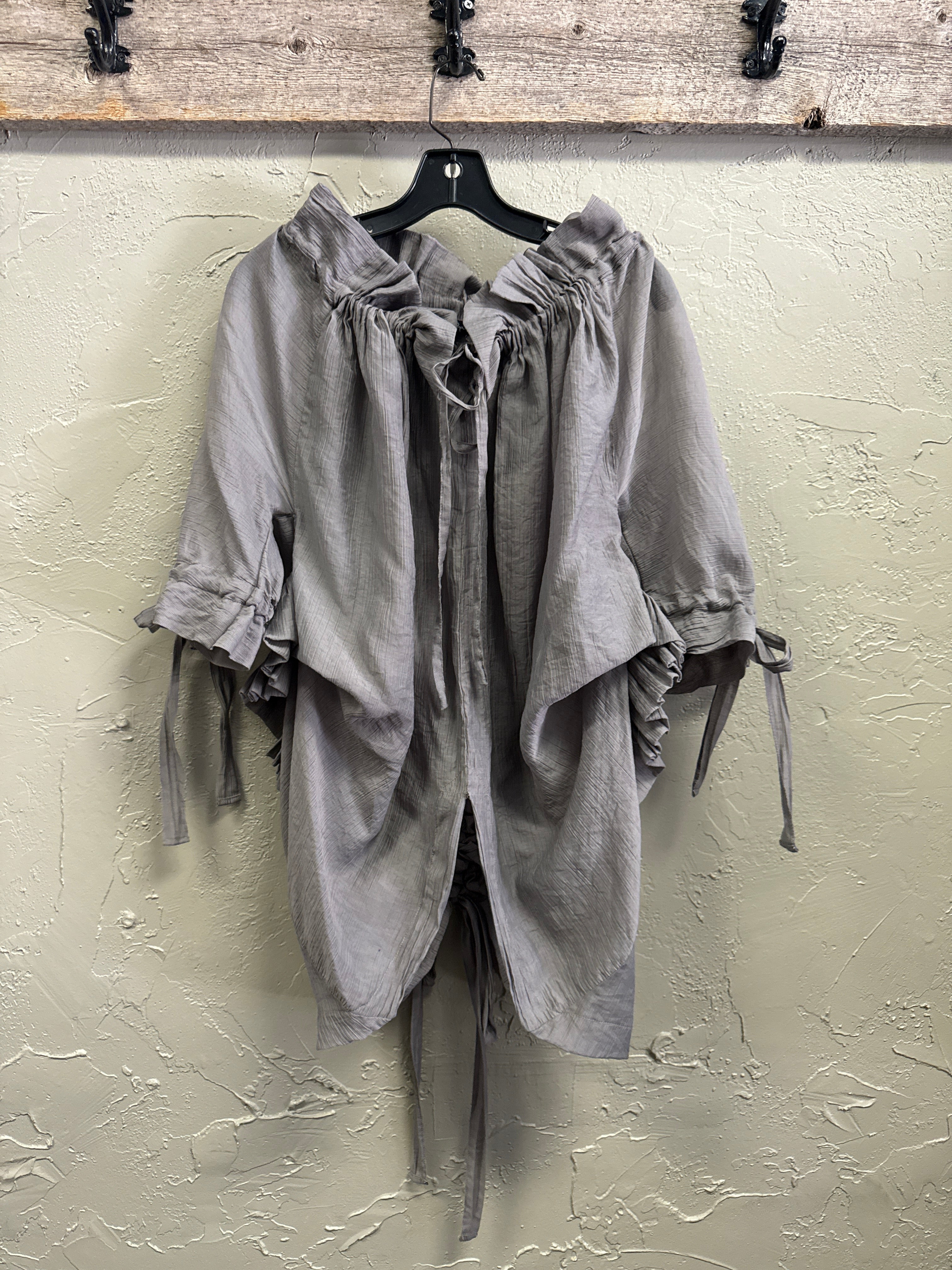 RYU SEMI SHEER RUFFLED TOP