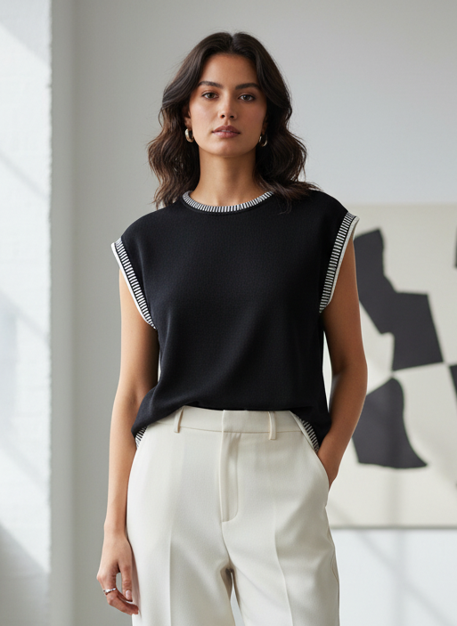 SLEEVELESS KNIT TOP